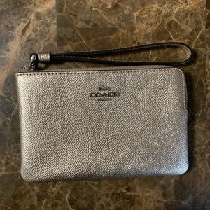 COACH Gold Corner Zip Wristlet